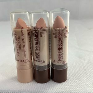 Rimmel London HIde The Blemish Concealer, Set of 3 Shade 102 LIght Beige, NEW